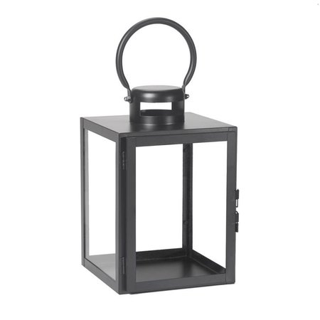 SMART SOLAR Smart Living 11 in. One Mantle Glass/Metal Huntington Lantern Black, 2PK 84137